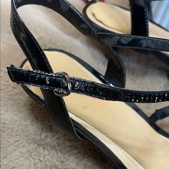 Vintage Vibe Boudoir Glam Black Sparkly Costume Heels – 8.5 Kitten Heel, 2.5” - Picture 4 of 13